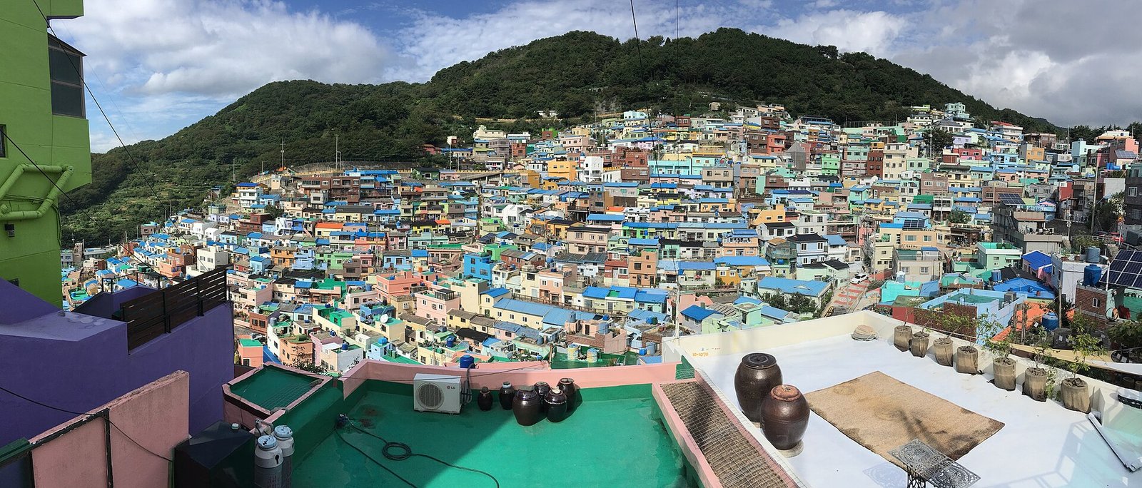 Colourful hillside houses of Gamcheon Culture Village in Busan