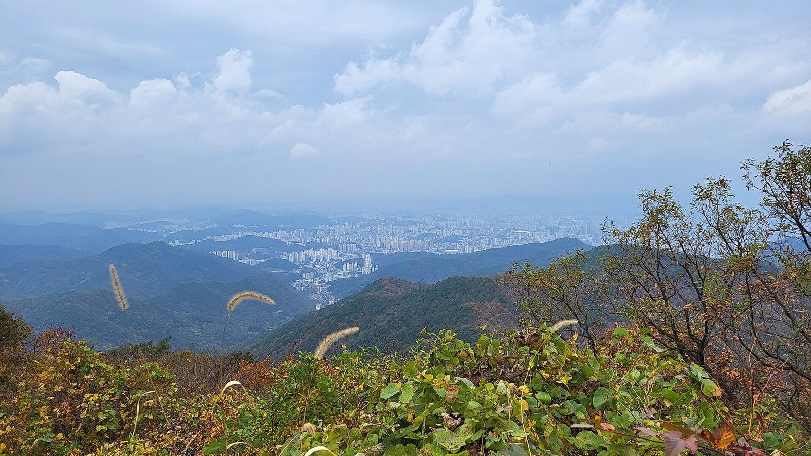 Mountain landscape from Mudeungsan National Park in Gwangju